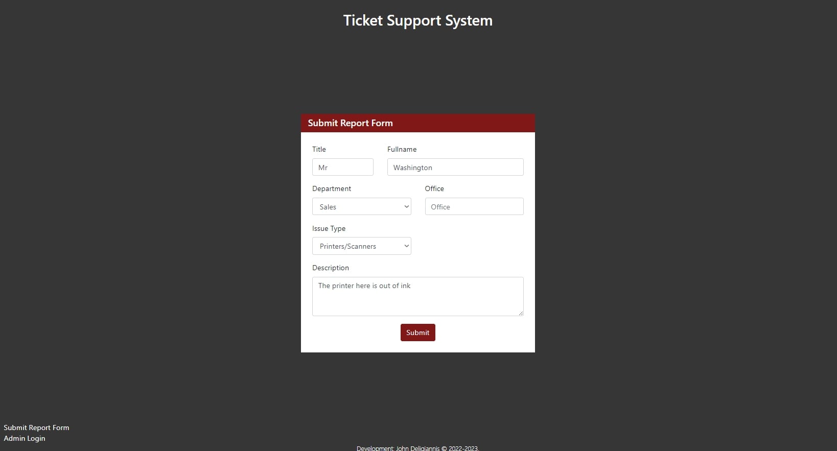 Ticket Support System